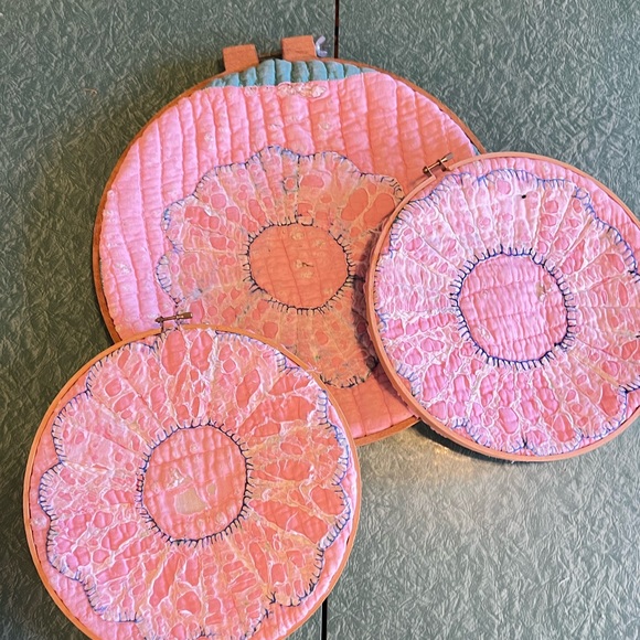 Other - Vintage quilted decor wall decor pink cottage core